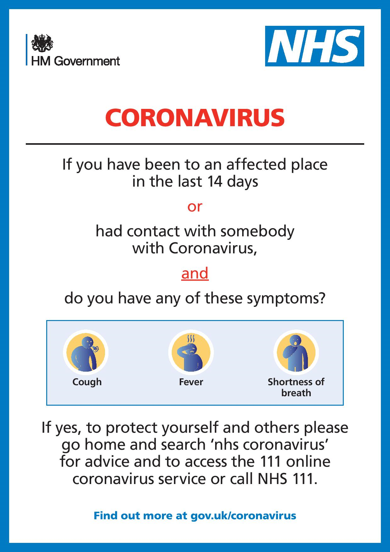 Coronavirus information for patients